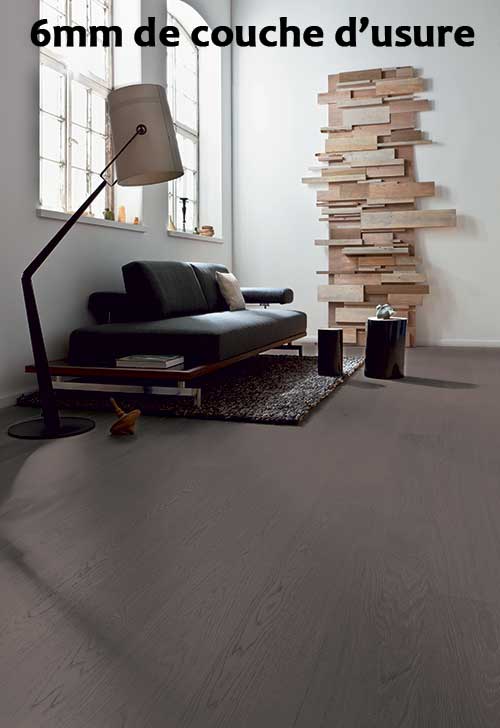 CHENE MULTIPLY RUSTIQUE HUILE GRIS ETNA - 6mm DE VERITABLE BOIS