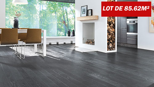 Parquet flottant chêne verni - Chene contrecolle dakota gris verni mat brosse go-2 180x13.5x2200