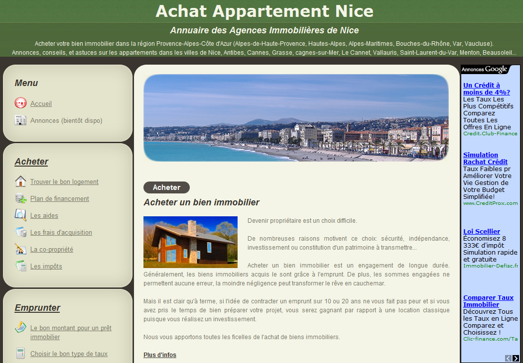 Toutes les annonces immobili&egrave;res de ventes d'appartements situ&eacute;s &agrave; Nice