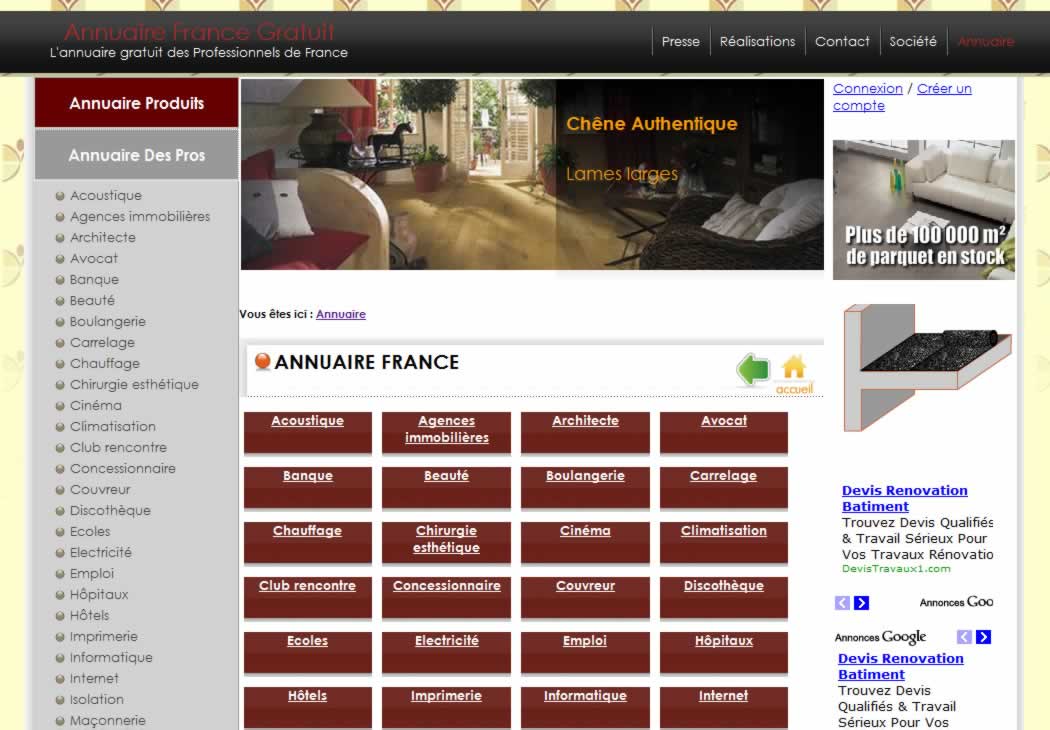 Annuaire France Gratuit - pro/rubrique Annuaire produits sur la France - Annuaire-France-Gratuit