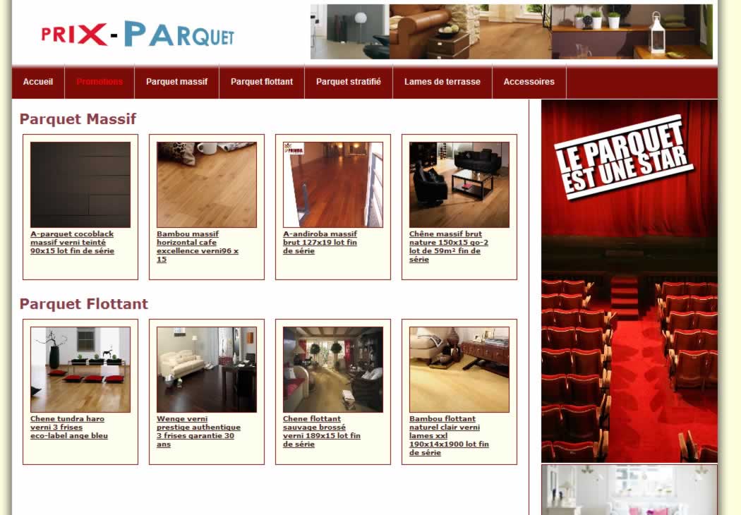 Prix parquet - parquets massifs et flottants, sols stratifi&eacute;s, lames de terrasse