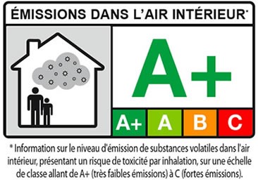 étiquettes « Émissions dans l’air intérieur » la catégorie A+