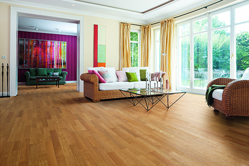 Parquet massif chêne verni - Chene massif verni lisse surchoix go 4 70x14x-400-500 certifié fsc 100 %