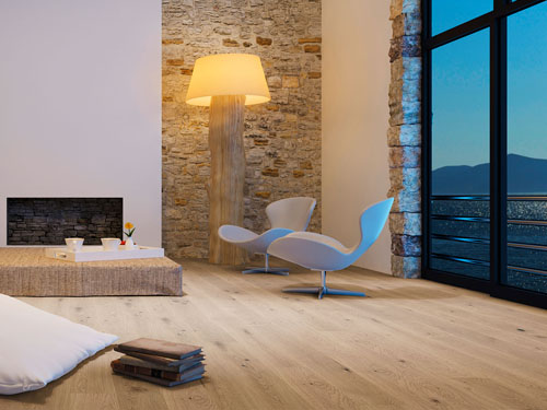 Parquet Massif Chêne Verni - CHEN39230 - Chêne massif verni brosse rustique invisible go 4 140x14x350 a 2100mm assortis- certifié fsc 100 %