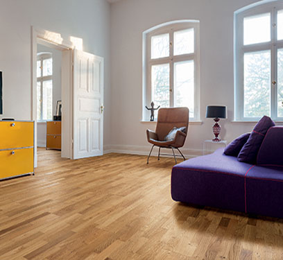 Parquet massif chêne verni - Chene massif verni lisse surchoix go 4 70x14x450 certifié fsc 100 %