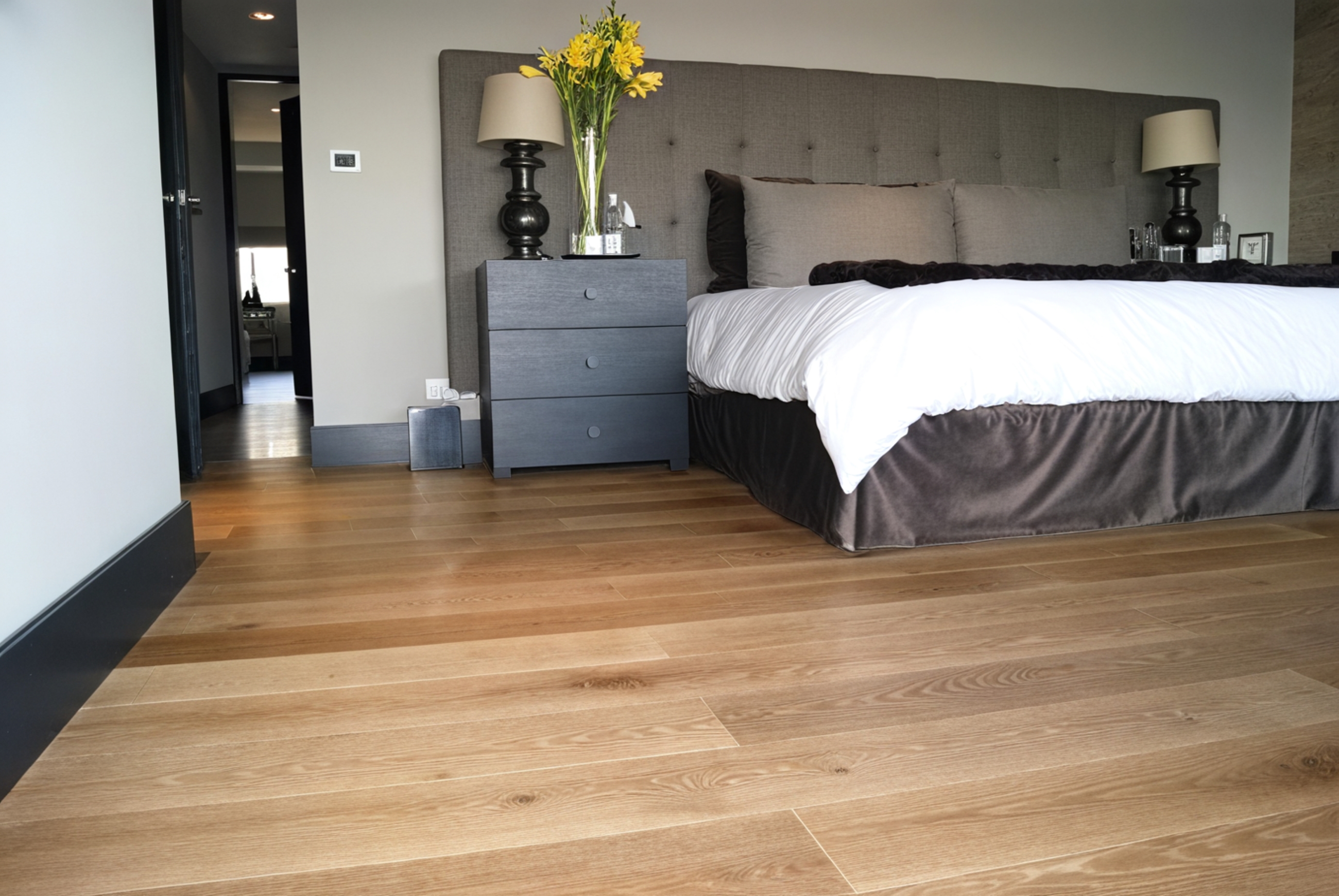 Parquet flottant chêne verni - Chêne contrecollé rustique verni brossé cerusé cardiff 150x14x400mm a 1900mm   - certifié fsc 100 %