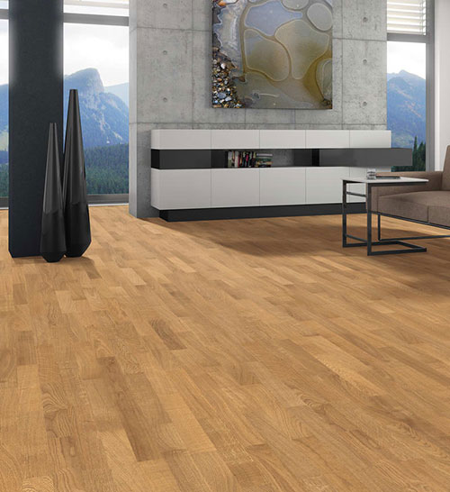Parquet Flottant Chêne Verni - DABRF386372 - Baton rompu chene contrecolle decoart dore pr verni brosse 70x10 l490<br />
(compatible avec sol rafraîchissant) - certifié pefc 70%