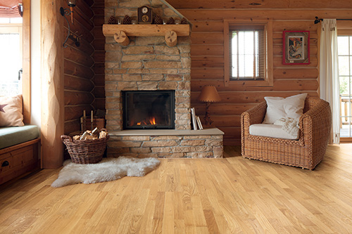 Parquet Flottant Chêne Verni - DACHF38917 - Parquet chene contrecolle decoart naturel brosse 3 frises a l'anglaise certifié pefc 70%