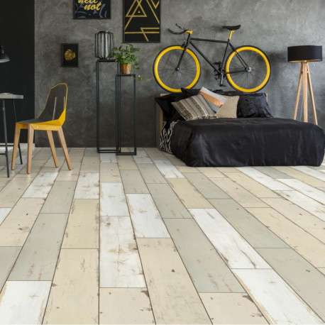 Parquet stratifié décoart monaco Chêne prestige blanc stratifié