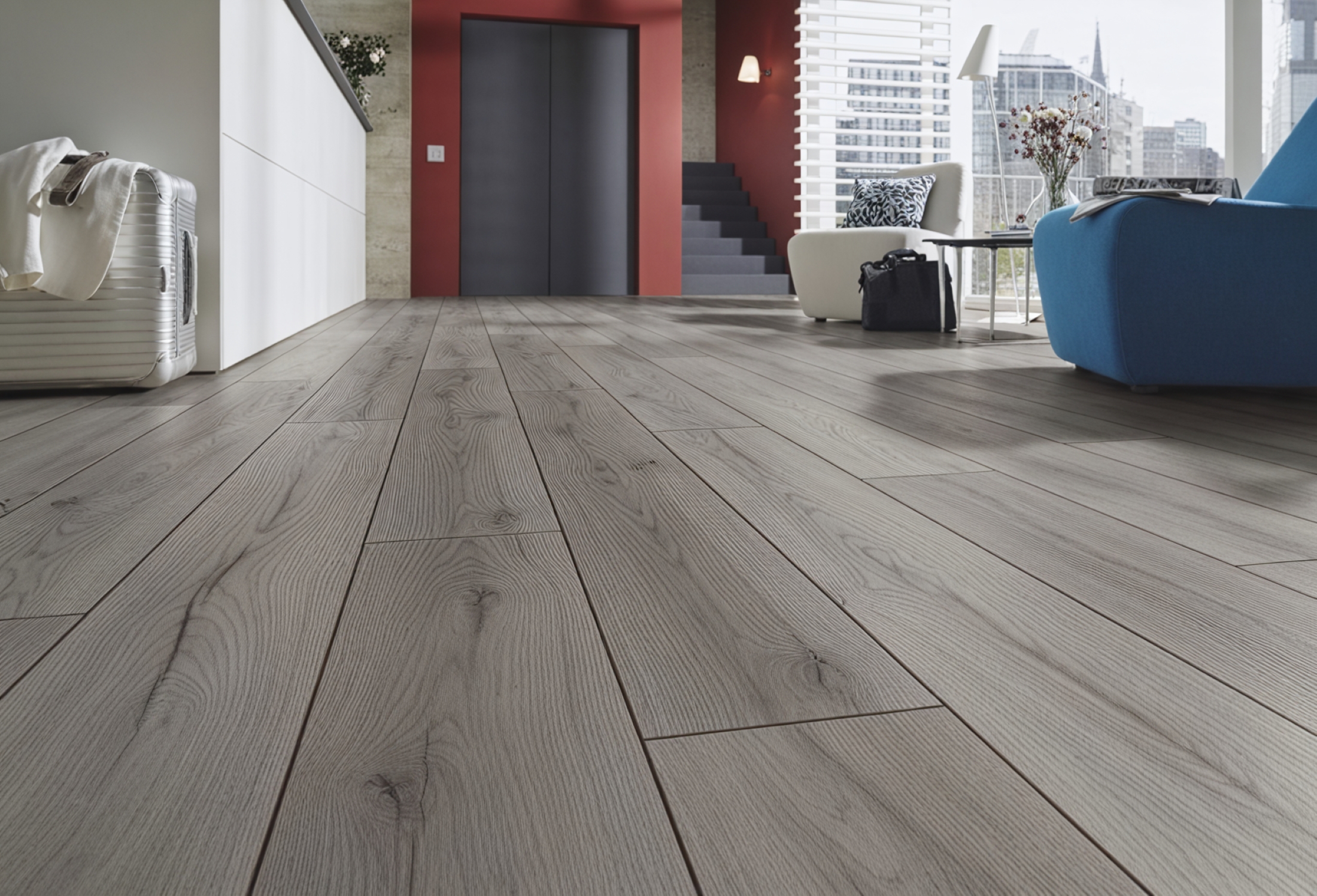 PARQUET SOL STRATIFIE DECOART CHENE CENTURY GRIS - GAMME ALEXANDRIE - 1380mmX193mmX7mm - Certifié PEFC 70% - discount-parquet.fr