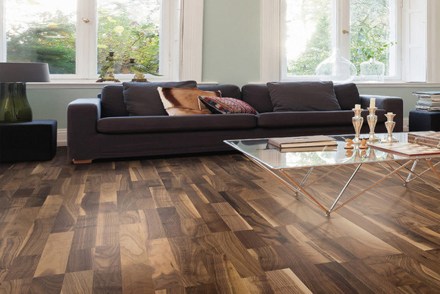 Parquet Contrecollé Flottant - HARO8524444 - Noyer americain verni permadur contrecolle a l'anglaise country 5g - serie 4000-certifié pefc 70%