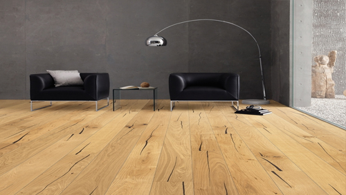 Parquet Flottant Chêne Huilé - HARO8525259 - Contrecolle haro - chene nubia-planche large a l'ancienne-brosse 2v-oloevera-5g- certifié pefc 70%