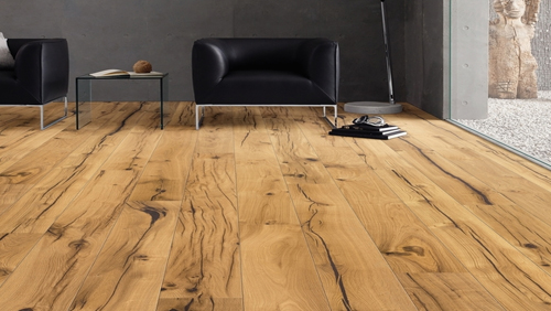 Parquet Flottant Chêne Huilé - HARO8525260 - Contrecolle haro - vieux chene - planche large a l'ancienne - brosse 2v- oleovera -5g- certifié pefc 70%