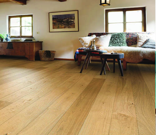 Parquet Flottant Chêne Huilé - HARO8528682 - Contrecolle chene markant -serie 4000-5g- planche large a l'ancienne-brosse 4v- naturalin+ - certifié pefc 70%