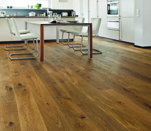 Parquet Flottant Chêne Huilé - HARO8530148 - Chene contrecolle fume sauvage brosse huile naturalin+ planche large 5g - serie 4000 - certifié pefc 70%