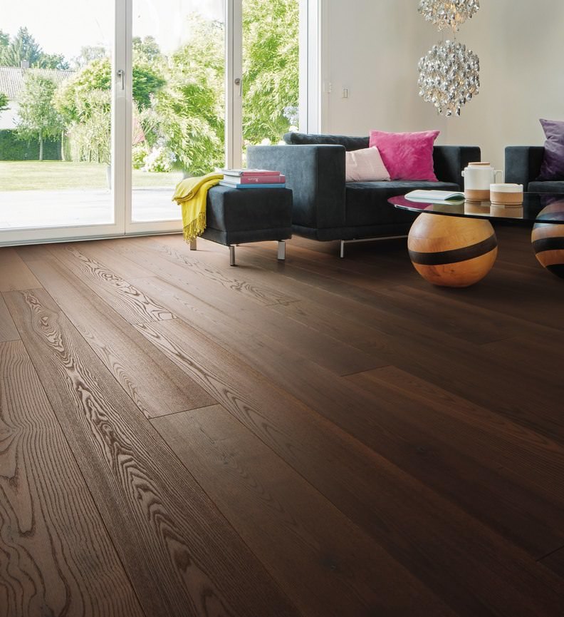 Parquet Contrecollé Flottant - HARO8531772 - Frene contrecolle brosse naturalin+ planche large thermo traite mezzo - serie 4000 - certifié pefc 70%