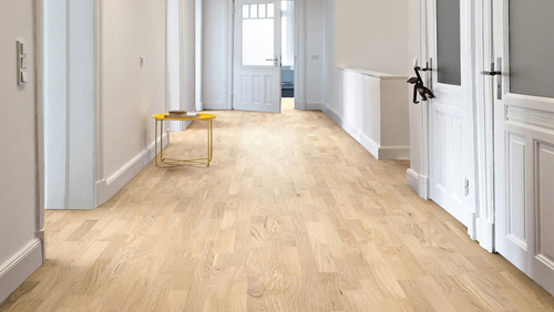 Parquet Flottant Chêne Verni - HARO8534587 - Chene contrecolle blanc clair brosse verni permadur favorit -5g- serie 3500 - certifié pefc 70%