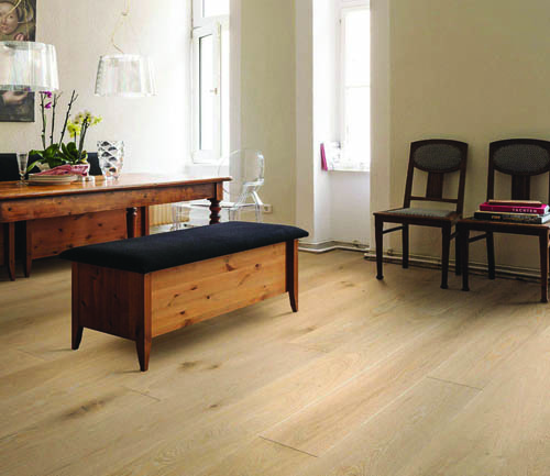Parquet Flottant Chêne Huilé - HARO8535538 - Contrecolle haro -pl a l'ancienne- chene blanc creme-ceruse markant -5g- serie 4000- brosse 4v- certifié pefc 70%