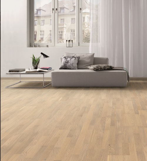 Parquet flottant chêne huilé - Chene contrecolle a l'anglaise huile naturalin blanc sable favorit brosse - serie 4000 - certifié pefc 70%