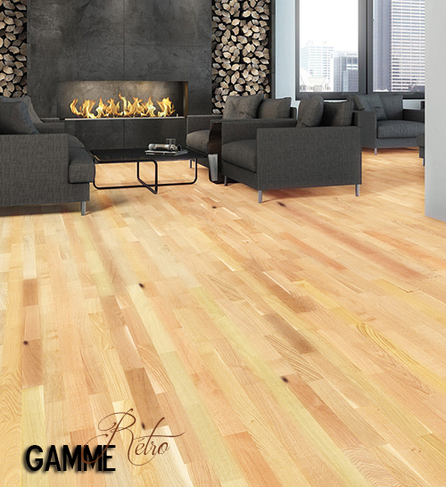 Lots fin de série parquet - Hevea flottant verni lisse rustique 3 frises 190x14,5x1820mm - lot de 8.28m²