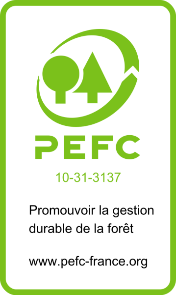 Certification PEFC sur une majoritée de nos bois