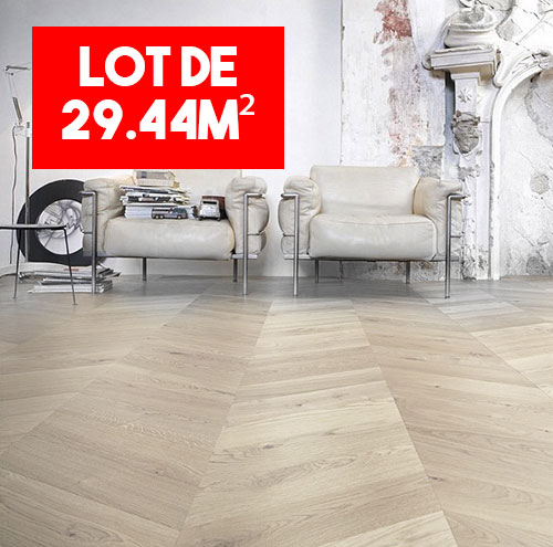 Parquet massif chêne verni - Point de hongrie chene  massif nature verni aspect bois brut 80x14xgo 4 assortis