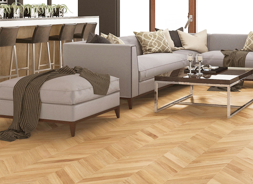 Parquet massif chêne verni - Point de hongrie chêne massif verni rustique elegance 70x14x440mm - certifié fsc 100 %