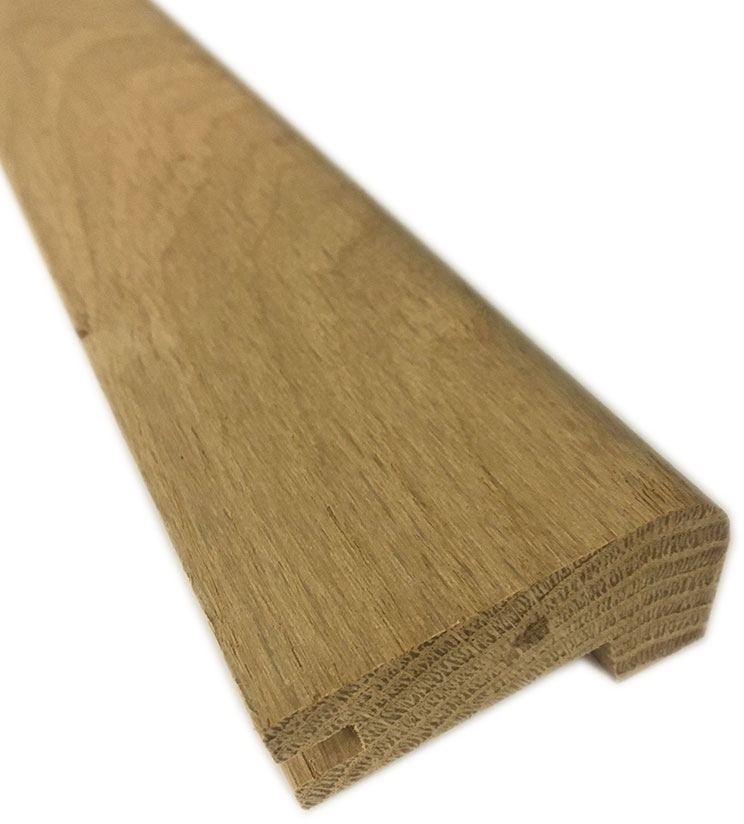 Barres De Seuil Alu Recouvert - NEZ009 - Nez de marche chêne massif brut 50x22x14 2ml ( pour parquet 14/15mm)