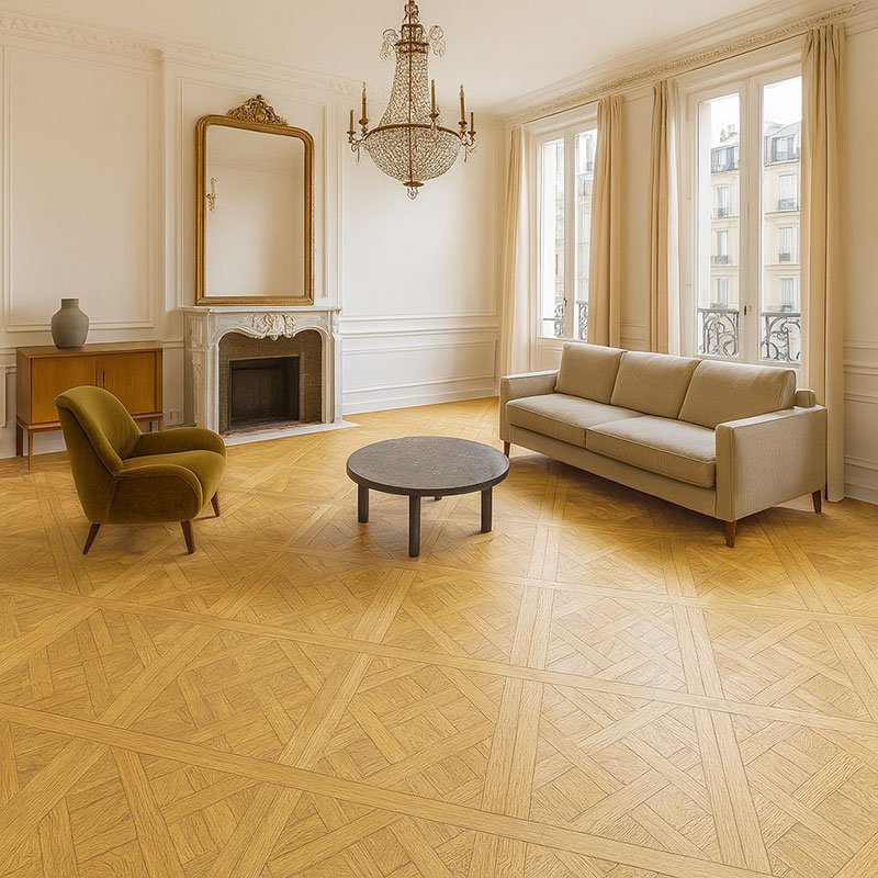 Dalles parquet versailles - Ch&ecirc;ne dalles versailles monte-cristo verni pr bis 1000x1000x15mm 4mm de couche d'usure certifi? fsc? 100%
