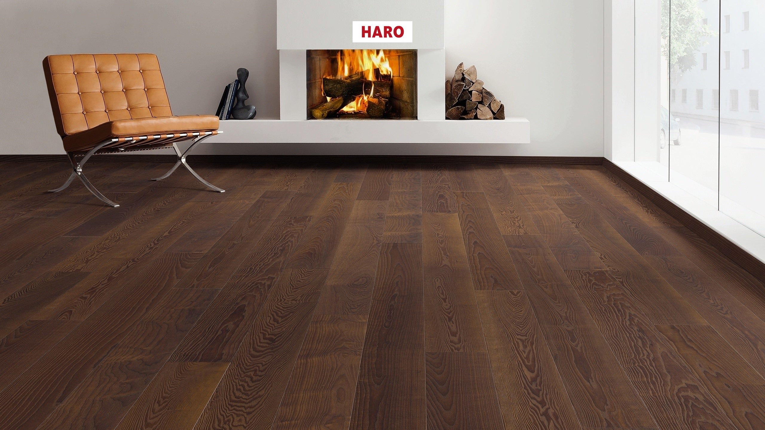 Lots Fin De Série Parquet - HARO531772 - Frene contrecolle brosse naturalin+ planche large thermo traite mezzo - serie 4000 - certifié pefc 70% - lot de 3.05m²