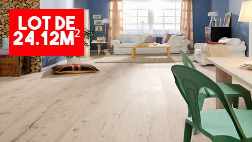 Lots Fin De Série Parquet - HARO526710 - Haro sol stratifié tritty 100 gran via 4v chêne alpin blanc authentique top connect fin de serie 34.84m²