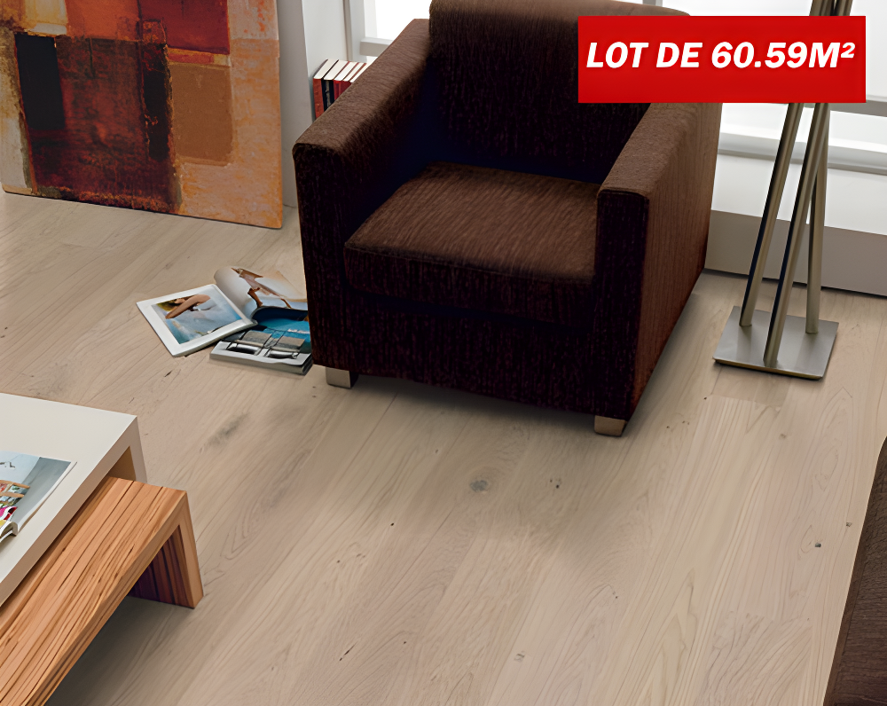 Lots Fin De Série Parquet - CHENF347 - Parquet flottant chene antique athena verni brossé 180x15 l1800 - lot de 60.59m²