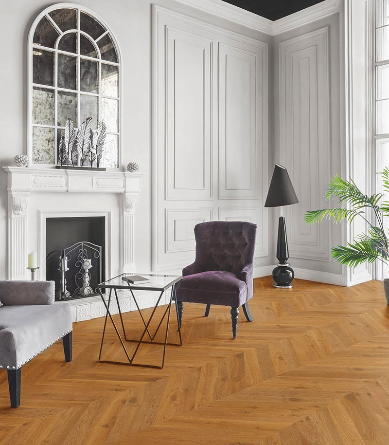 Lots Fin De Série Parquet - POIN29007 - Point de hongrie chêne massif rustique huile brosse naturel 90x14x510 go-4 - certifié fsc 100 %<br />