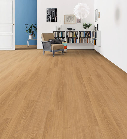 Sol stratifié effet parquet non chanfreiné Premibel Parquet