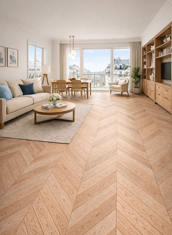 point de hongrie 30° bambou massif verni ch�ne naturel clair go-4 100x15x650mm