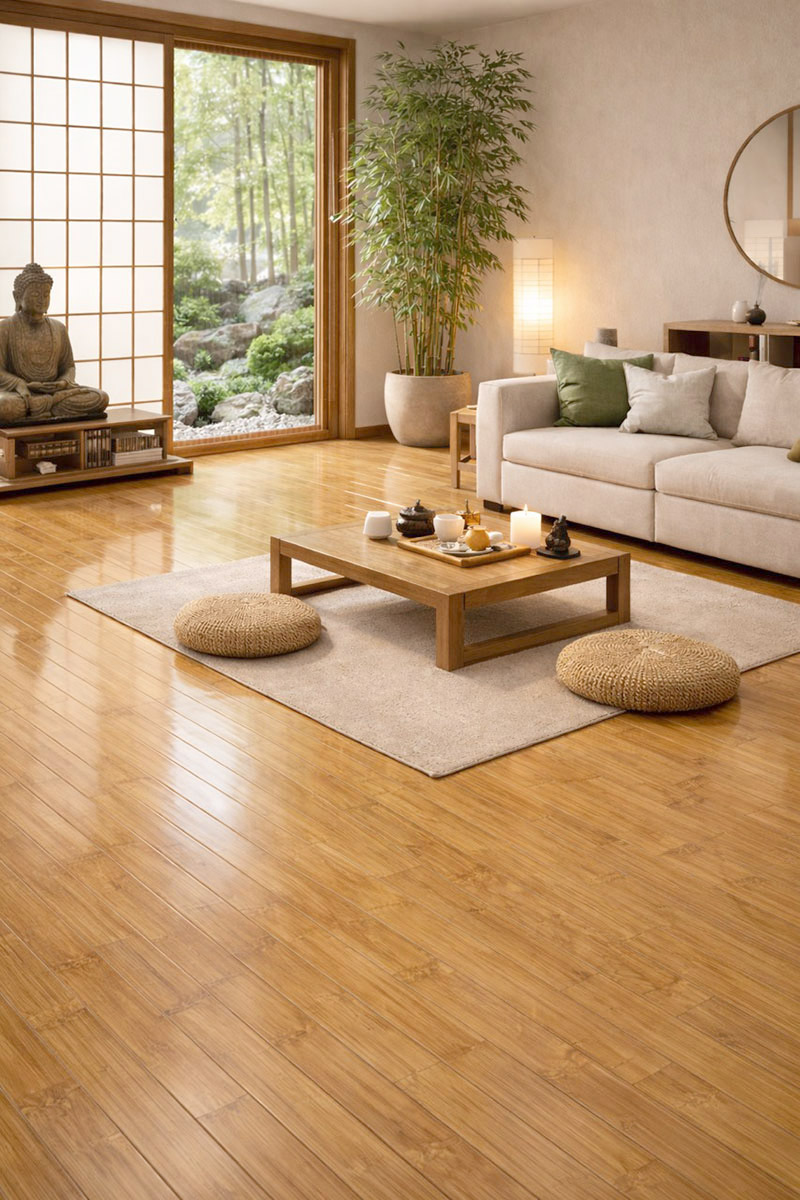 Parquet bambou massif - Bambou massif verni horizontal espresso brillant 96x15x960mm