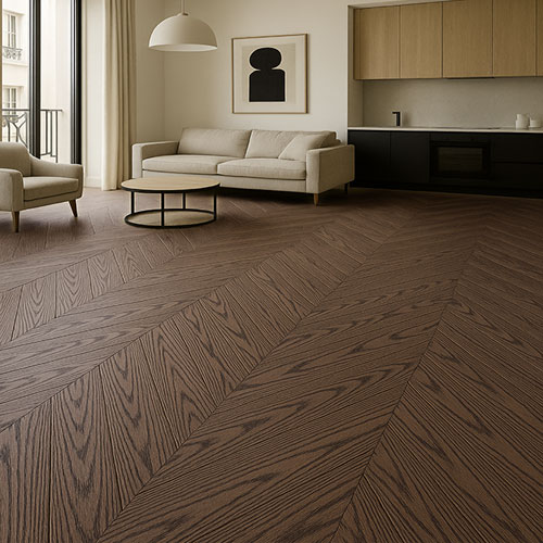 Parquet Bambou Massif - POINB36003 - Point de hongrie 60&deg; bambou massif verni&nbsp;chene gris ardoise go-4 100x15x650mm