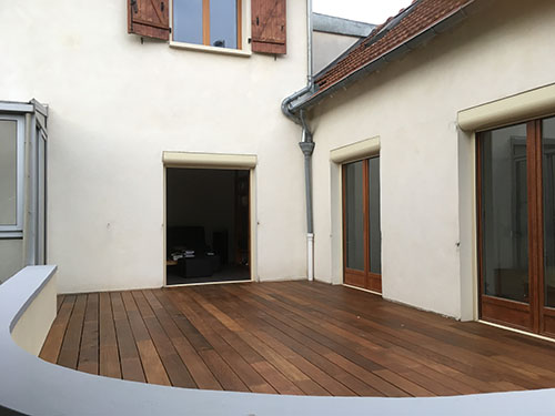 Parquet extérieur lames de terrasse bois massif - Lame de terrasse awa ipe brut deck clipsable striee 145x21x l950mm lot de 14,90m2