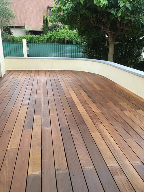 Parquet extérieur lames de terrasse bois massif - Lame de terrasse ipe brut deck 2 faces lisses 140x19x l1550mm - lot de 79.64m&sup2;
