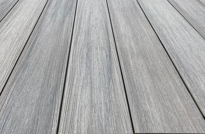 Parquet extérieur lames de terrasse composite - Lame de terrasse composite grey clipsable 145x22x2200mm - offre avec lambourdes + clips + bloqueurs