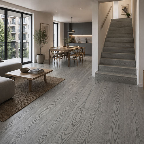 Parquet flottant chêne huilé - Ch&ecirc;ne contrecolle rustique huil&eacute; gris bross&eacute; - 145x14.2x l1820mm
obligatoire : application d'huile-cire d&egrave;s la 1&egrave;re utilisation