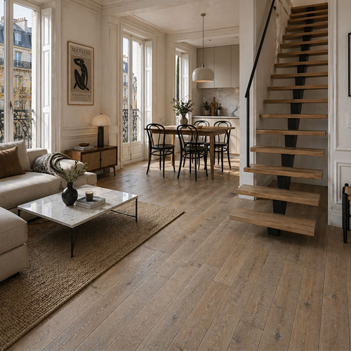 Parquet Flottant Chêne Huilé - CHENF2665 - Ch&ecirc;ne contrecolle rustique huil&eacute; bross&eacute; cologne 145x14.2x l1820mm - lot de 58.46m&sup2;
obligatoire : application d'huile-cire d&egrave;s la 1&egrave;re utilisation