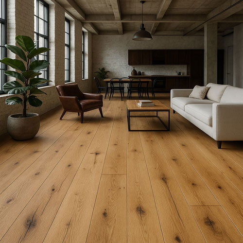 Parquet flottant chêne verni - Chene contrecolle a l'ancienne verni brosse naturel tournesol 190x15x600-1900mm go-4 - 4mm de couche d'usure - prix pour le lot de 26.04m&sup2;