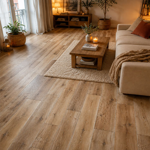 Parquet flottant chêne verni - Ch&ecirc;ne contrecolle rustique verni brosse ceruse poudre de neige 190x15x400mm &agrave; 1900mm - 4mm de couche d'usure - certifi&eacute; fsc 100 %