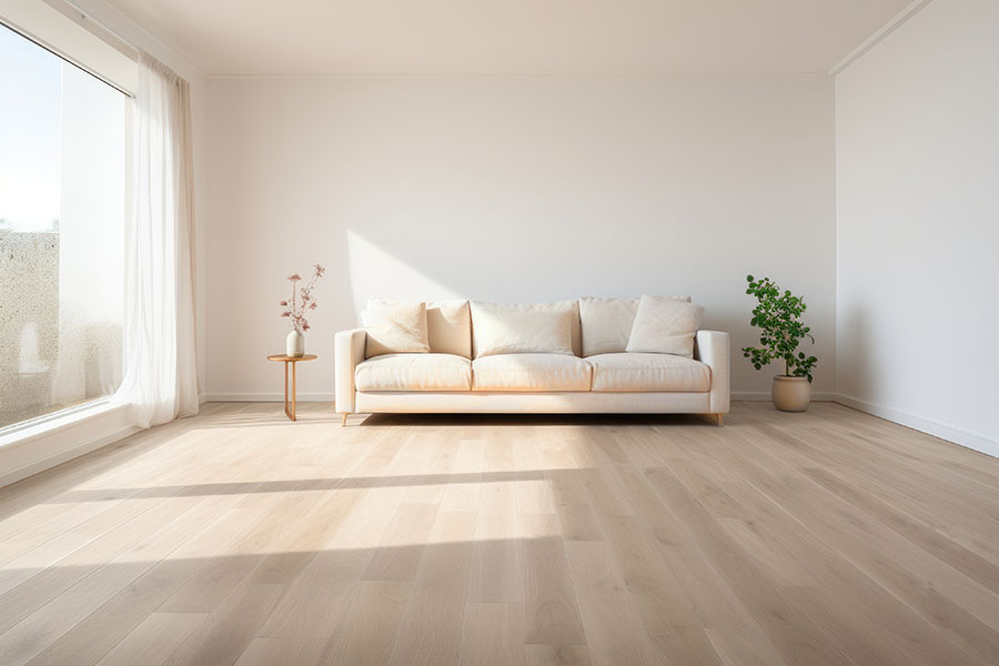 Parquet flottant chêne verni - Parquet ch&ecirc;ne contrecoll&eacute; pr bis verni brosse invisible chelsea - 150 x 14 x 400 ? 1900 mm - 4 mm de couche d'usure - certifi? fsc? 100 %