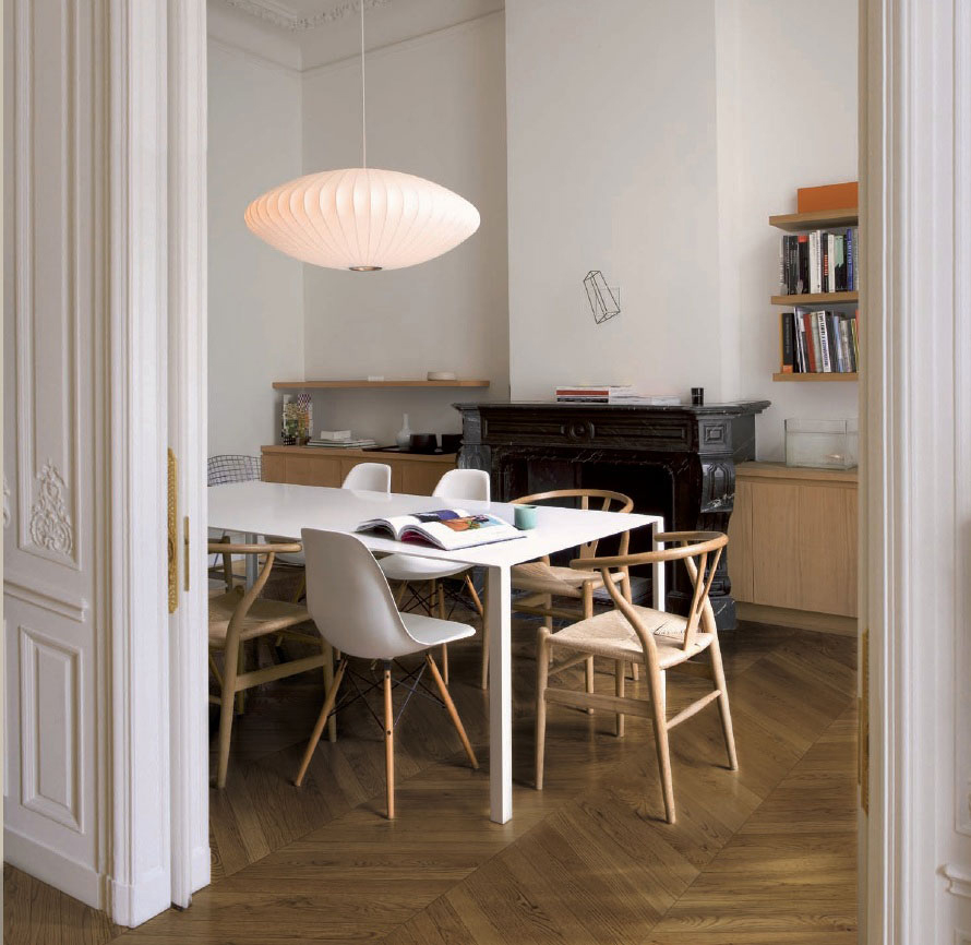 Parquet flottant chêne verni - Point de hongrie contrecolle verni brosse pr bis bois de brume 85x14x490mm - 3mm de couche d'usure - certifié fsc 100 %