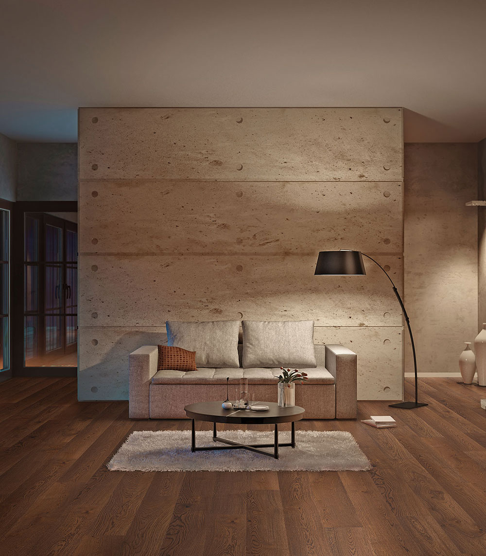 Parquet Flottant Chêne Verni - CHENF39013 - Chêne contrecolle rustique verni brosse fume light190x18x400 à 1900mm - 3mm de couche d'usure- certifié fsc 100 %