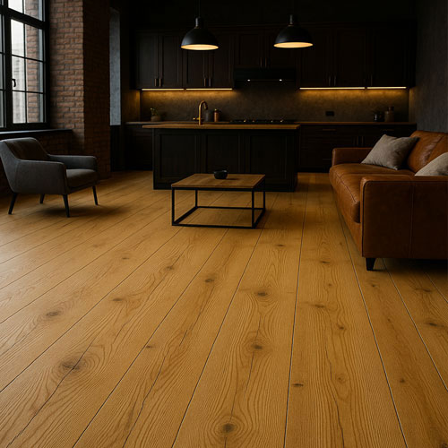 Parquet Flottant Chêne Verni - CHENF36012 - Chene contrecolle verni brosse rustique nature majestueux mega xxl 300x15x1000-2200mm go-4 - 4mm de couche d'usure