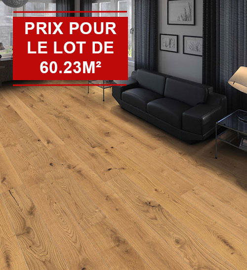 Parquet Flottant Chêne Verni - HARO541813 - Haro parquet 4000 planche large à l'ancienne 180 2v chêne sauvage silk naturadur top connect 180mm x 13.5mm certifié pefc 70%