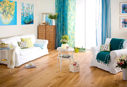 Parquet massif chêne verni - Chene massif verni brosse classic soleil d'ete 160x14x1100mm  - certifié fsc 100 %